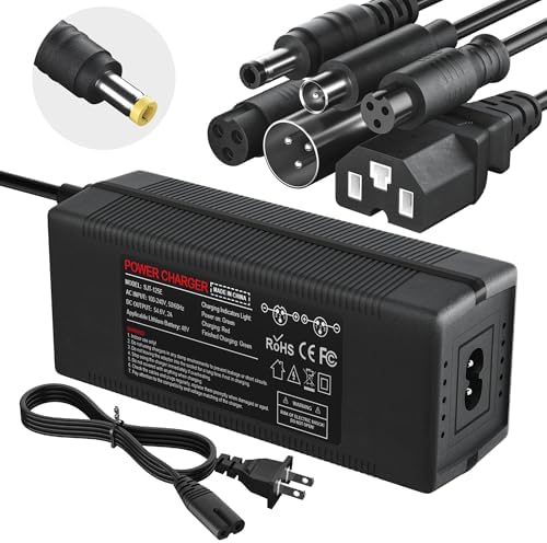 48V Lithium Battery Charger for Ebike: Universal 5|6V 2A Hiboy Titan Charger | 7-in-1 Charger for 48V Lithium Battery: