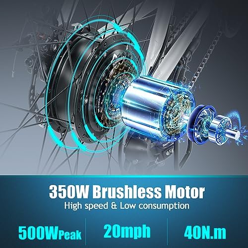 ANCHEER 48V 500Wh Electric Bike for Adults, Fast-Charge Removable Battery, Up to 60 Miles, 26" Commuter EBike | ANCHEER