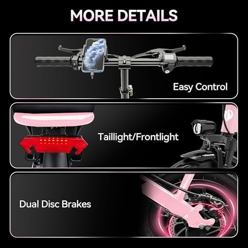 Peak 750W Motor 48V 20Ah Folding Electric Bike for Adults UL2849 | 45 Miles Range 14'' Lightweight Adults Electric Bike