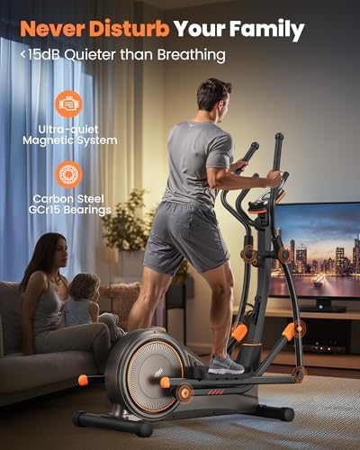 Niceday Elliptical Exercise Machine for Home Workout, Magnetic Elliptical Trainer with Kinomap APP Support, 19IN Stride,