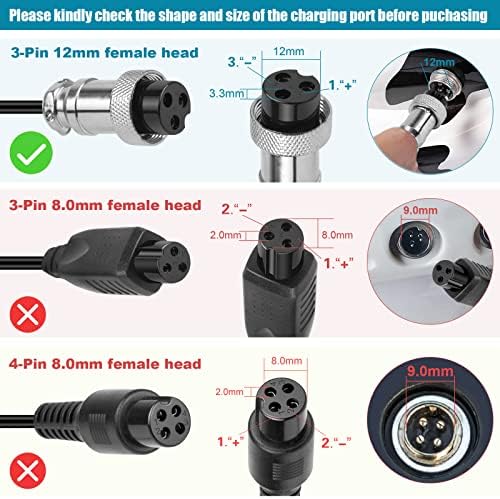 TREE.NB 5|6V 2A Charger for Lithium Battery with 5.5x|1mm Jack Round Connector, GOTRAX GXL V2/G2/G3/G4/Apex/Glider/XR El