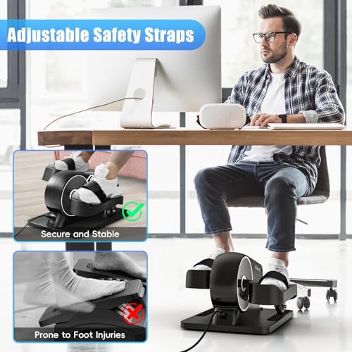 ANCHEER Under Desk Elliptical Machine for Home Office Workers | ANCHEER 2-in-1 Mini Exercise Bike with Digital Display