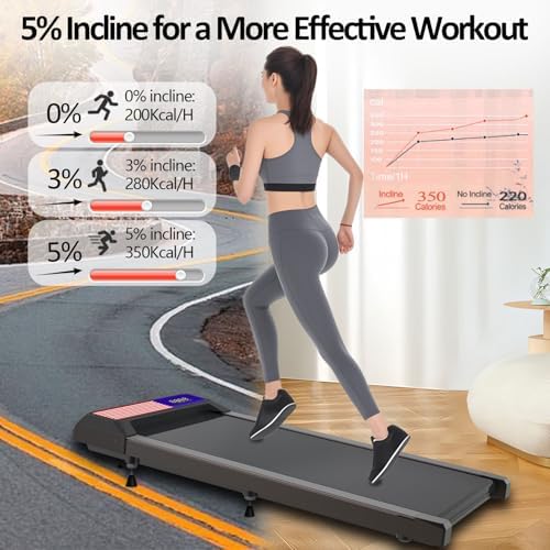 Under Desk Treadmills with Incline, Portable Walking Machine, |5 HP for Home Office Under Desk Treadmills Incline, Por