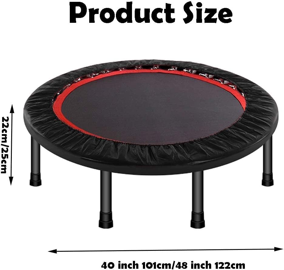 40"/48" Fitness Rebounder Trampoline with 4-Level Adjustable Foam Handle for Kids & Adults | Quiet and Stable 40"/48" E