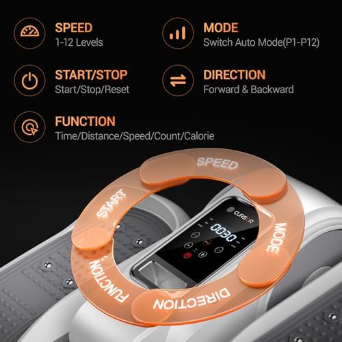 Under Desk Elliptical Machine for Home Office with Remote Control and Auto Mode | Mini Seated Pedal Exerciser with 12 S