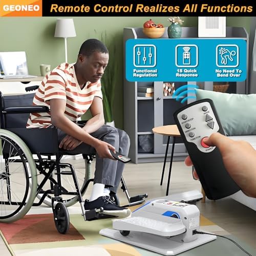 Under Desk Elliptical Machine, Quiet & Small Electric Seated Pedal Exerciser for Senior, Featuring Remote Control & 12 A
