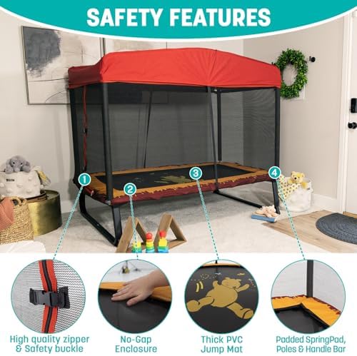 Skywalker 6x4FT Kids Mini Trampoline - Durable Steel Frame for Toddlers & Kids | Skywalker 6x4FT Kids Mini Trampoline -