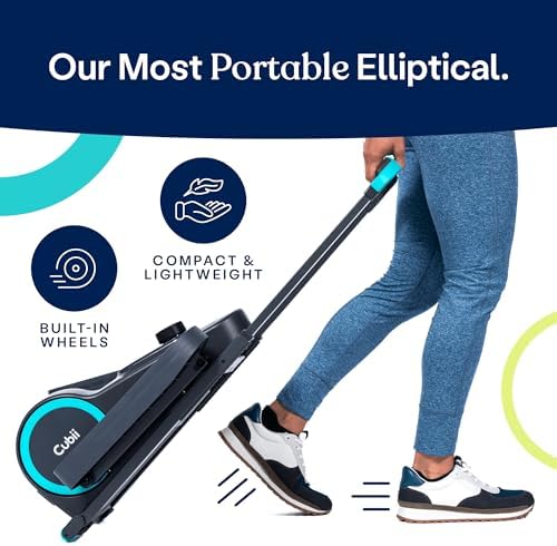 Cubii GO Under Desk Elliptical Bike for Home Gym, Portable Pedal Exerciser with LCD Fitness Tracker, Adjustable Resistan