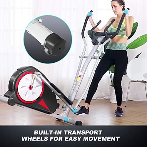 ANCHEER Elliptical Exercise Machine for Home Gym, Ultra-Silent Elliptical Trainer with Pulse Rate Grips, Smooth Resistan