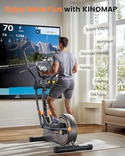 Niceday Elliptical Exercise Machine for Home Workout, Magnetic Elliptical Trainer with Kinomap APP Support, 19IN Stride,