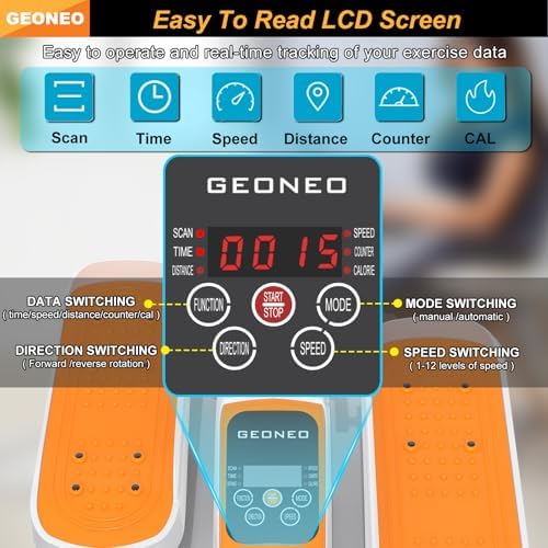 Under Desk Elliptical Machine, Quiet & Small Electric Seated Pedal Exerciser for Senior, Featuring Remote Control & 12 A