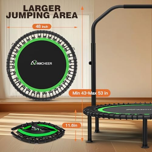ANCHEER 48" Foldable Rebounder Trampoline for Adults Kids - Indoor & Outdoor, Max Load 550lbs ANCHEER 40" Foldable Rebou