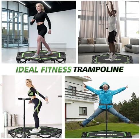 EAST MOUNT 42" Folding Fitness Trampoline for Adults, Foldable Mini Trampoline with Handle, Max Load 440lbs