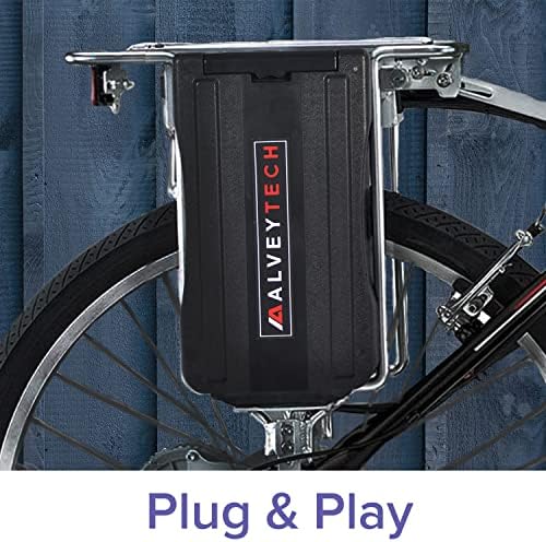 AlveyTech 24 Volt 10 Ah Rack Mount Battery Pack for Currie eZip and IZIP Bikes - Replacement with Button-Style Terminals