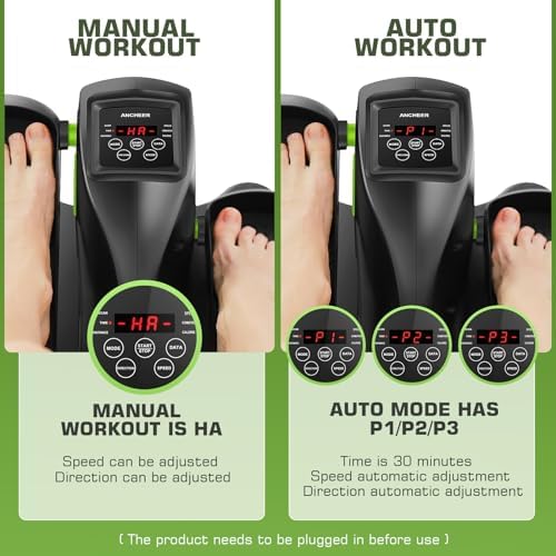 ANCHEER Quiet Elliptical Machine for Seniors and Office Workers - Low-Impact Pedal Exercise at Desk, Smart LCD Display,