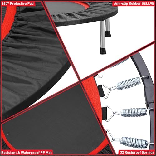 HYD-Parts 48" Mini Trampoline for Adults and Kids | Adjustable Bar | Indoor Fitness Trampoline | Max Load 440lbs HYD-Par