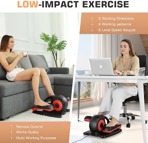 ANCHEER Electric Seated Pedal Exerciser for Seniors with LCD Display Monitor | Portable Quiet ANCHEER Elliptical Machin
