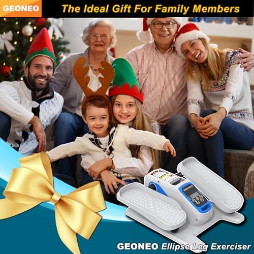 Under Desk Elliptical Machine, Quiet & Small Electric Seated Pedal Exerciser for Senior, Featuring Remote Control & 12 A