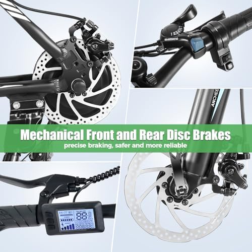 ANCHEER 26" Electric Mountain Bike for Adults with Peak 750W Motor | 22 MPH Commuter Ebike from ANCHEER with 55 Miles R