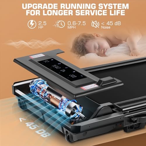 ANCHEER Portable Folding Treadmill with Remote Control and LED Screen - 12% Incline - Max 320 lb Capacity - Home, Gym, a