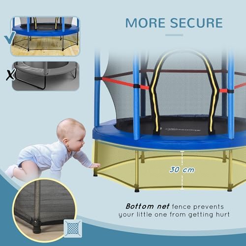 Outsons 5FT Trampoline for Kids | 55" Mini Indoor Outdoor Toddnginele Trampoline Toy | Springless Design Safety Trampol