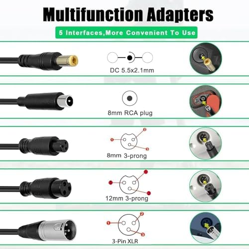 42V 2A Universal E-Bike Charger for Jetson, Gotrax, Razor, Brid, Segway, Sisigad, Hiboy, Ninebot 36V Lithium-ion Batter
