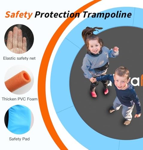 ATIVAFIT 60'' Rebounder Trampoline for Kids Ages 1-8 with Safety Net and Basketball Hoop