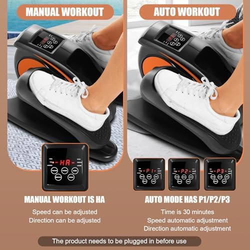 ANCHEER Quiet Elliptical Machine for Seniors and Office Workers - Low-Impact Pedal Exercise at Desk, Smart LCD Display,