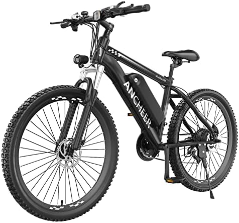ANCHEER 500W 26" Electric Bike for Adults: Peak 750W, 48V 10.4Ah Battery, 55 Miles Range, 22MPH Speed, 3H Fast Charge, |