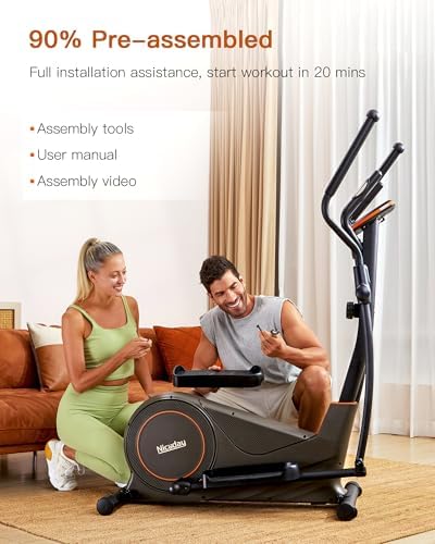 Niceday Elliptical Exercise Machine for Home Workout, Magnetic Elliptical Trainer with Kinomap APP Support, 19IN Stride,