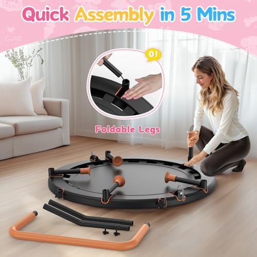 BCAN 36" Toddler Trampoline for Kids Ages 1-6: Safe, Foldable & Adjustable, Indoor & Garden Use, Gift for Boys and Girls