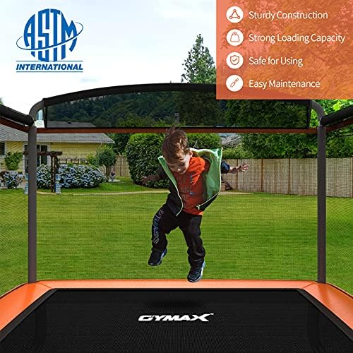 GYMAX Kids Trampoline 6FT Swing Enclosure Safety Net ASTM Approved Indoor Outdoor Birthday Gift