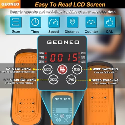 Under Desk Elliptical Machine, Quiet & Small Electric Seated Pedal Exerciser for Senior, Featuring Remote Control & 12 A