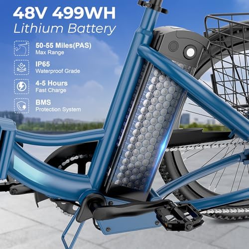 ANCHEER 600W Peak Electric Tricycle for Adults | 24" 499Wh Foldable 3 Wheel Ebike for Seniors | Rear Differential 15.5M