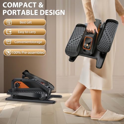 Electric Elliptical Machine for Seniors, Quiet & Portable Seated Pedal Exerciser as Seen on TV 15 Adjustable Speed 5 Aut
