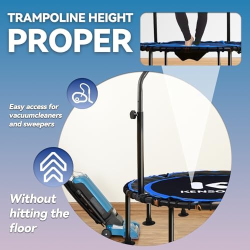 450/550 Lbs Quiet Indoor Mini Trampoline for Adults | Fitness Gym Workout | 40/48" Foldable Rebounder Trampoline with Bu