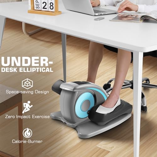 ANCHEER Electric Seated Pedal Exerciser for Seniors with LCD Display Monitor | Portable Quiet ANCHEER Elliptical Machin