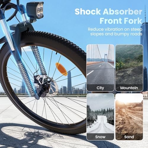 Adults 500W 25 Miles+ 20MPH Electric Mountain Bike for Off-Road Adventures | 750W 55 Miles+ 20MPH Electric Mountain Bik