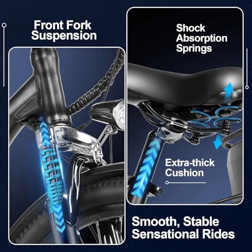 ANCHEER 48V 500Wh Electric Bike for Adults, Fast-Charge Removable Battery, Up to 60 Miles, 26" Commuter EBike | ANCHEER