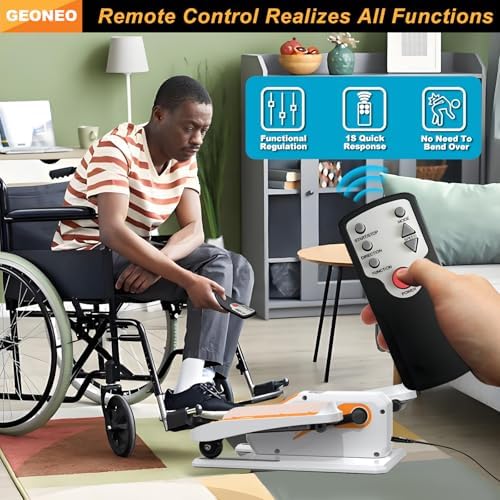 Under Desk Elliptical Machine, Quiet & Small Electric Seated Pedal Exerciser for Senior, Featuring Remote Control & 12 A
