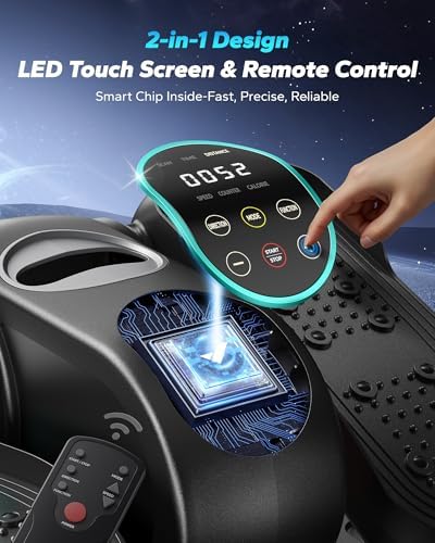 MERACH Under Desk Elliptical Machine for Seniors with Remote Control & 12-Speeds MERACH Quietest Portable Electric Sea