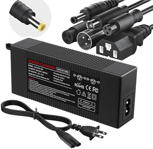 36V Lithium Battery Charger for Electric Scooter and Hoverboard | 42V 2A Charger Compatible with Gotrax and Ninebot | F