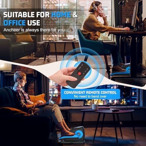 ANCHEER Elliptical Exercise Machine for Home Use, Electric Leg Exerciser for Seniors and Home Office | 12 Speeds Seated