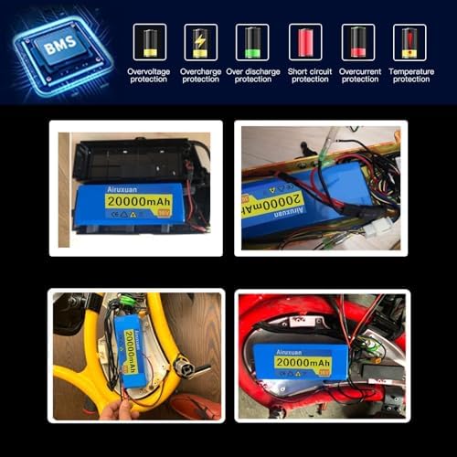 36V Lithium Battery 8Ah T-Plug XT60 Connector BMS Charges 2A for 250-1000W Ebike Kit | 36V Ebike 8Ah Lithium Battery wi