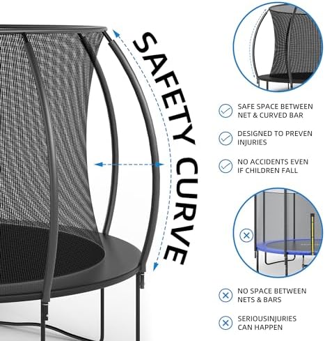 **ASTM Approved 12FT Round Trampoline with Enhanced Weight Capacity for Kids and Adults** | **Heavy-Duty Bounce Mat wit