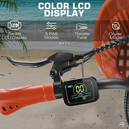 ANCHEER 26'' Electric Bike for Adults, Peak 750W, Up to 50 Miles Step Through Commuter Ebike | ANCHEER 48V/374Wh Batter