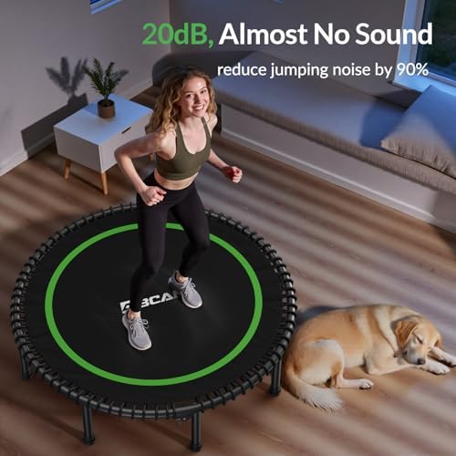 BCAN Durable 450LBS/550LBS Foldable Mini Trampoline for Adult Indoor/Outdoor Workout