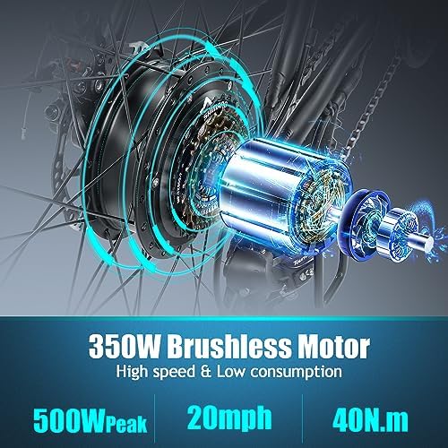 ANCHEER 48V 500Wh Electric Bike for Adults, Fast-Charge Removable Battery, Up to 60 Miles, 26" Commuter EBike | ANCHEER