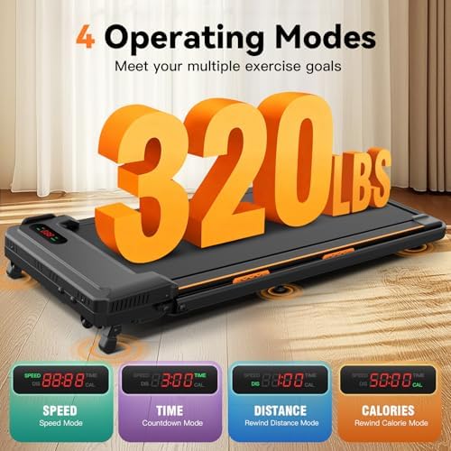 ANCHEER |0 HP Foldable Treadmill for Home Workouts with Handles | ANCHEER Portable Under Desk Treadmill with 12% Inclin