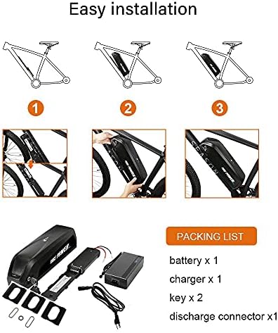 Yose 36V 13Ah 48V 13Ah Electric Bicycle Battery Down Tube Battery Safe Lock Led Indicator Light